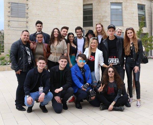 (L-R back row) Ovidiu Anton, Freddie, Sandjha, Sanja Vucic, Sergey Lazarev, Samra Rahimli, Amir, Zoe, Ivan, Donny Montell, Rykka, Lidia Isac (L-R front row) Joe & Jake, Hovi Star, Poli Genova and Michal Szpak in Tel Aviv