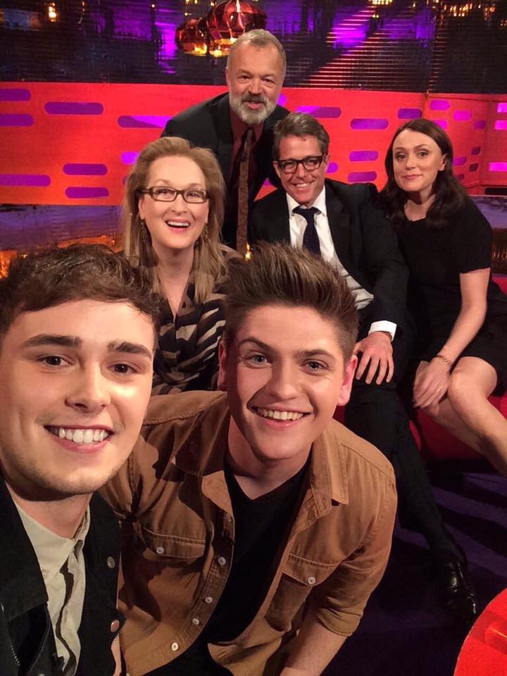 Joe & Jake's selfie on The Graham Norton Show