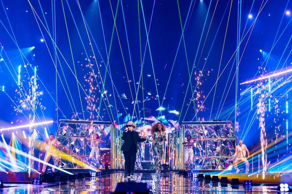 Senhit ft. Boy George during the First Rehearsal in Vienna (Photo credit: Corinne Cumming/EBU)
